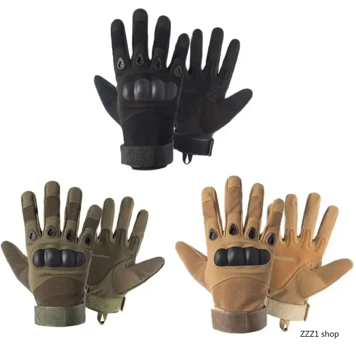Adults' Full Finger Tactical Biker Gloves for Cyclists - Tactical Accessories, Heavy-Duty Protection, Reinforced Palms, Wrist Guards, Breathable, Durable, Offroad Sports Use