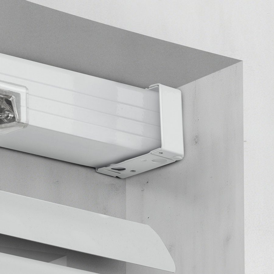 VEVOR Box Mounting Brackets, 2 Pcs, Box Blind Bracket for Window Blinds, Fit for 1.5x 2.25 inch Headrails, with Self-Tapping Screws and Expansion Tubes, Sturdy Iron, for Blinds Installation, White