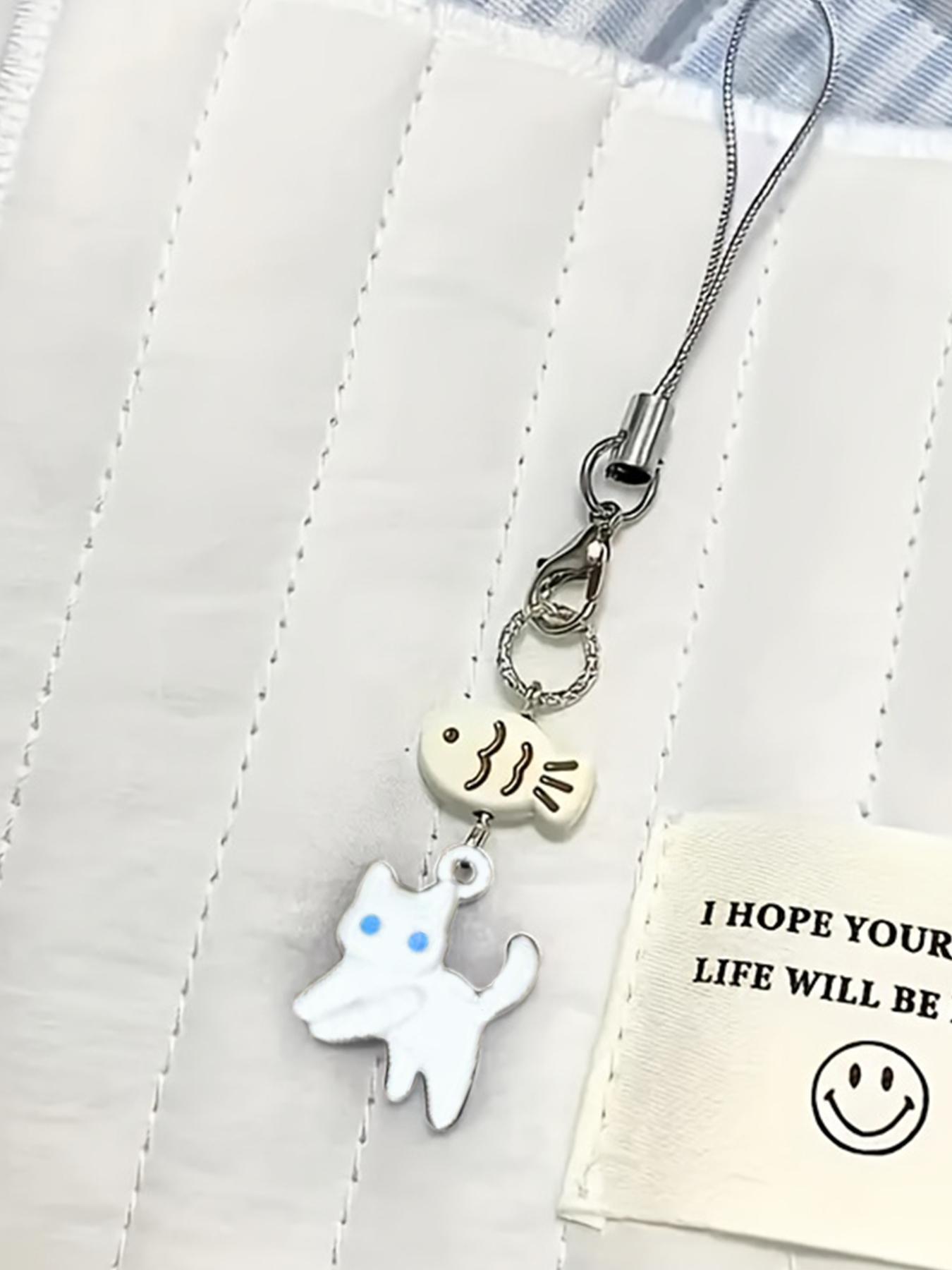Cute Cat & Fish Design Keychain, Trendy Cute Keychain, Animal Shaped Pendant for Camera, Phone, Backpack, Fashion Accessories for Women & Men