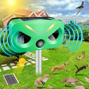 Solar-powered animal repeller. Outdoor waterproof IP66 rodent repellent. Ultrasonic alarm bird repellent, cat repellent. Suitable for multiple scenarios.