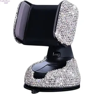 Glitter Rhinestone Car Phone Holder, 360° Rotatable Air Outlet Mount