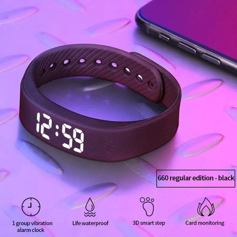 High Quality Smart Wristband Fitness Tracker - 1 x Smart Bracelet, LED Screen, USB Port Rechargeable, USB Sync, Vibration Alarm Reminder, 24-Hour Step Counter, Sleep Monitoring, Real-Time Temperature Display, 120-195mm Crowd Fit Wearable
