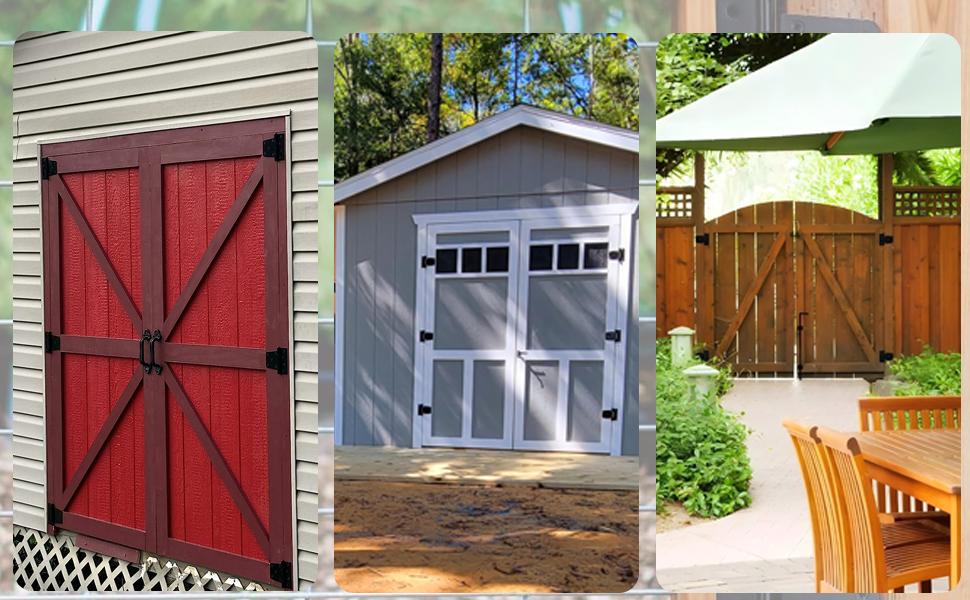 3-1/2" Heavy Duty Gate Hinges 2 Pack Black Iron Shed Door Hinges with 36PCS Screws for Barn Wood Fence Gate Hinges Durable Steel Construction