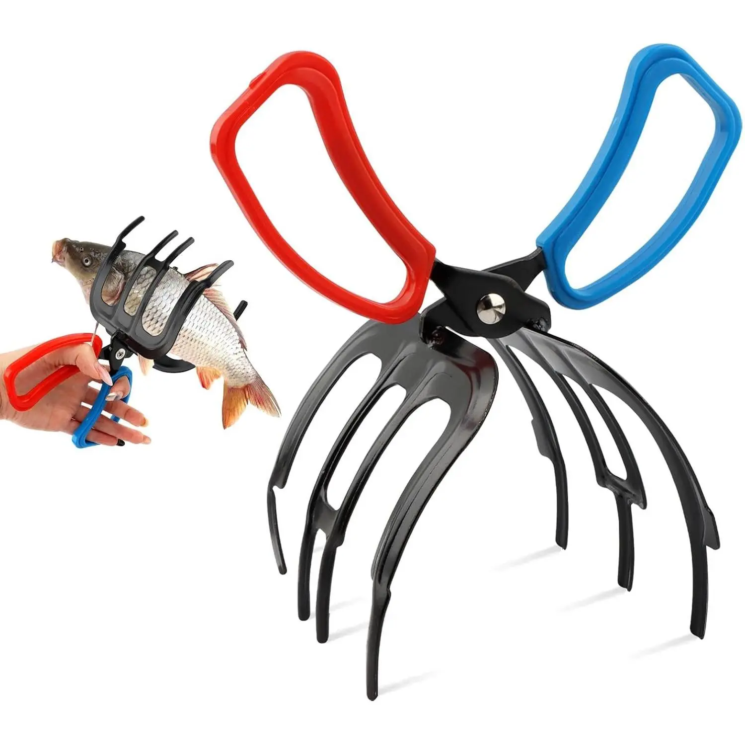 3 Claw Fish Gripper, Multifuctional Metal Fishing Pliers Gripper Holder Tool Tong Grip Tackle Tool Control Forceps Clamp for for  Freshwater Fish and Crab, Fishing Accessories