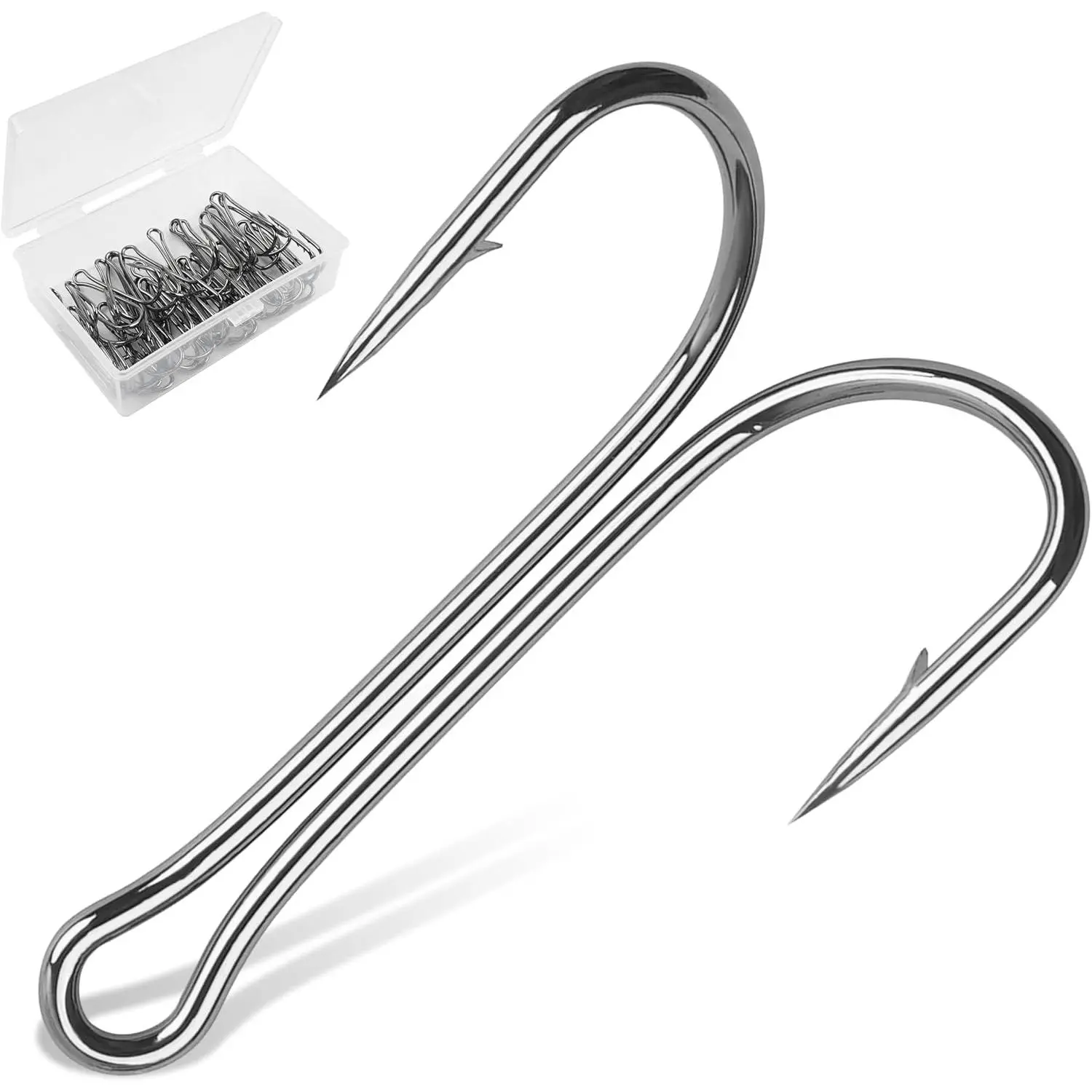 Classic Double Fishing Hooks, 35 count Frog Fly Tying Hooks 3X   Open Shank High Carbon Steel Barbed Small for Saltwater and Freshwater