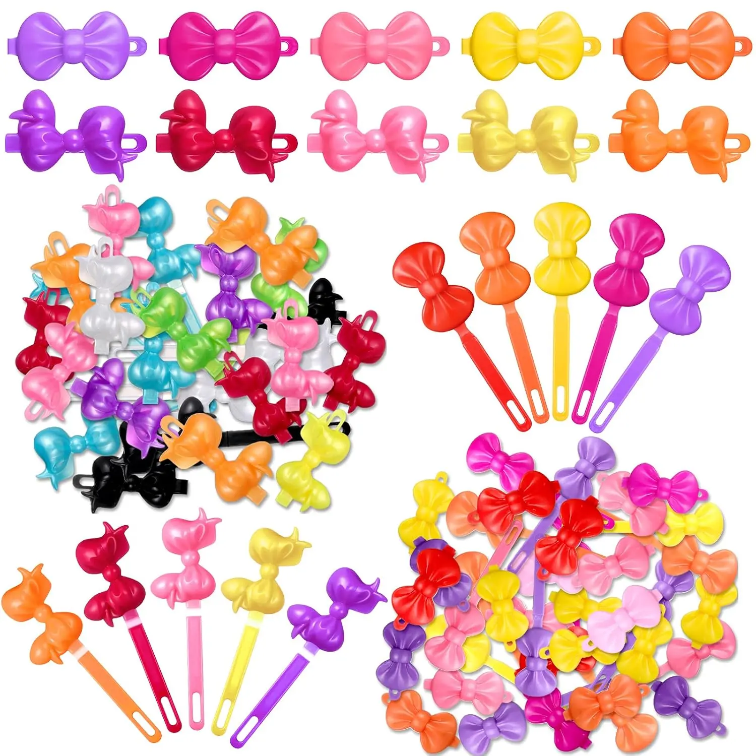 72 count Self Hinge Hair Barrettes Plastic Hair Clips for Girls 80s 90s Cartoon Colorful Cute Barrettes and Pins for    Hairpins Accessories
