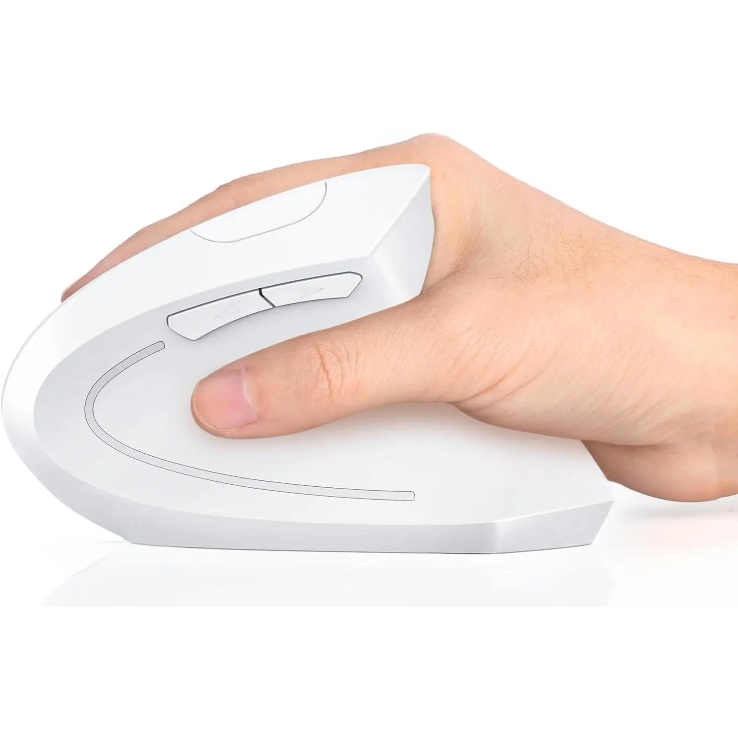 , Rechargeable Vertical  , White | Long  Life, USB-C , 2.4G , Quiet Click, Reduces Wrist , 3DPI 1000/1200/1600, for Laptop, , PC