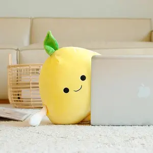 40/50cm Humanoid Fruit Plush Pillow Stuffed Lemon Grapefruit Orange Cute Cushion Back Support Plushie Decor Birthday Gift