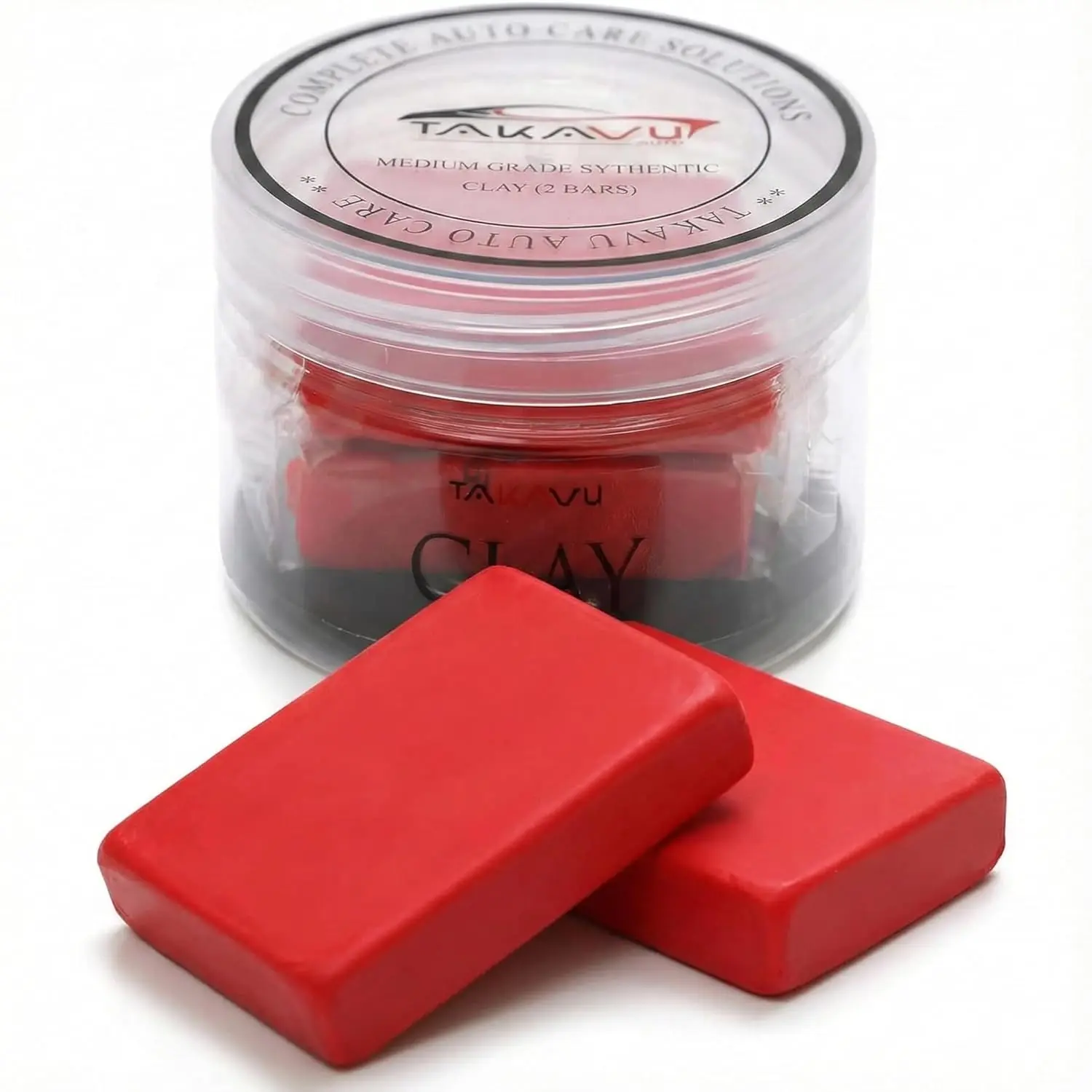 Auto Detailing Clay Bars, 2-Pack 100g Medium Grade Red Solid Bars for Cars & Trucks - Pre-Wax Prep Surface Cleaning, Removes Contaminants Dirt Dust Tree Sap Overspray, Safe for Paint Glass Wheels, Restores Smooth Finish