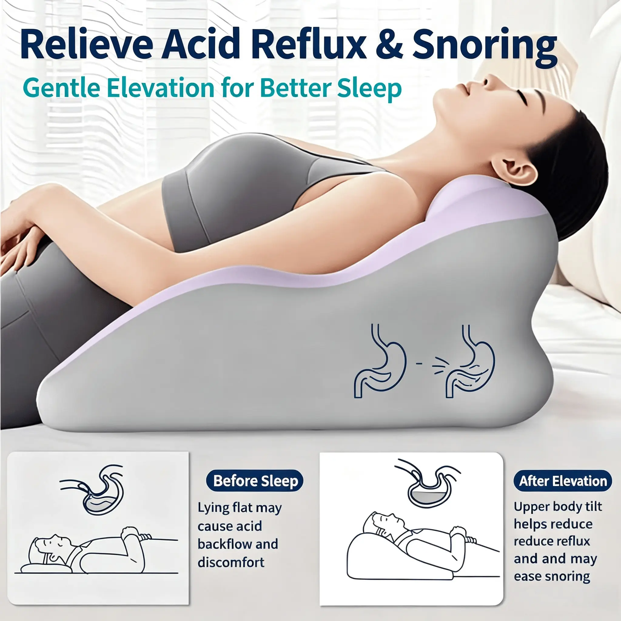 New Premium 5-in-1 Ergonomic Orthopedic Memory Foam Support Pillow Set - Adjustable Comfort for Sleeping, Reading, Driving, Gaming and Everyday Use