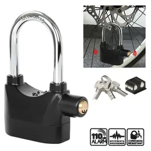 Alarm Lock, 110db Outdoor Alarm Lock, Durable, Bike Locks Heavy Duty Anti Theft, Includes 3 Keys, High Security Anti-Theft Design for Bicycles, Motorcycles, Garage, Fence