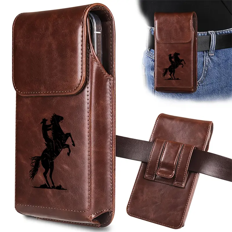 Men's Retro Horse Pattern Waist Bag and Waist Belt, Sport Waist Bag, Suitable for Outdoor Activities and Daily Use, Perfect for Retro Style Enthusiasts, Birthday Gift, Father's Day Gift