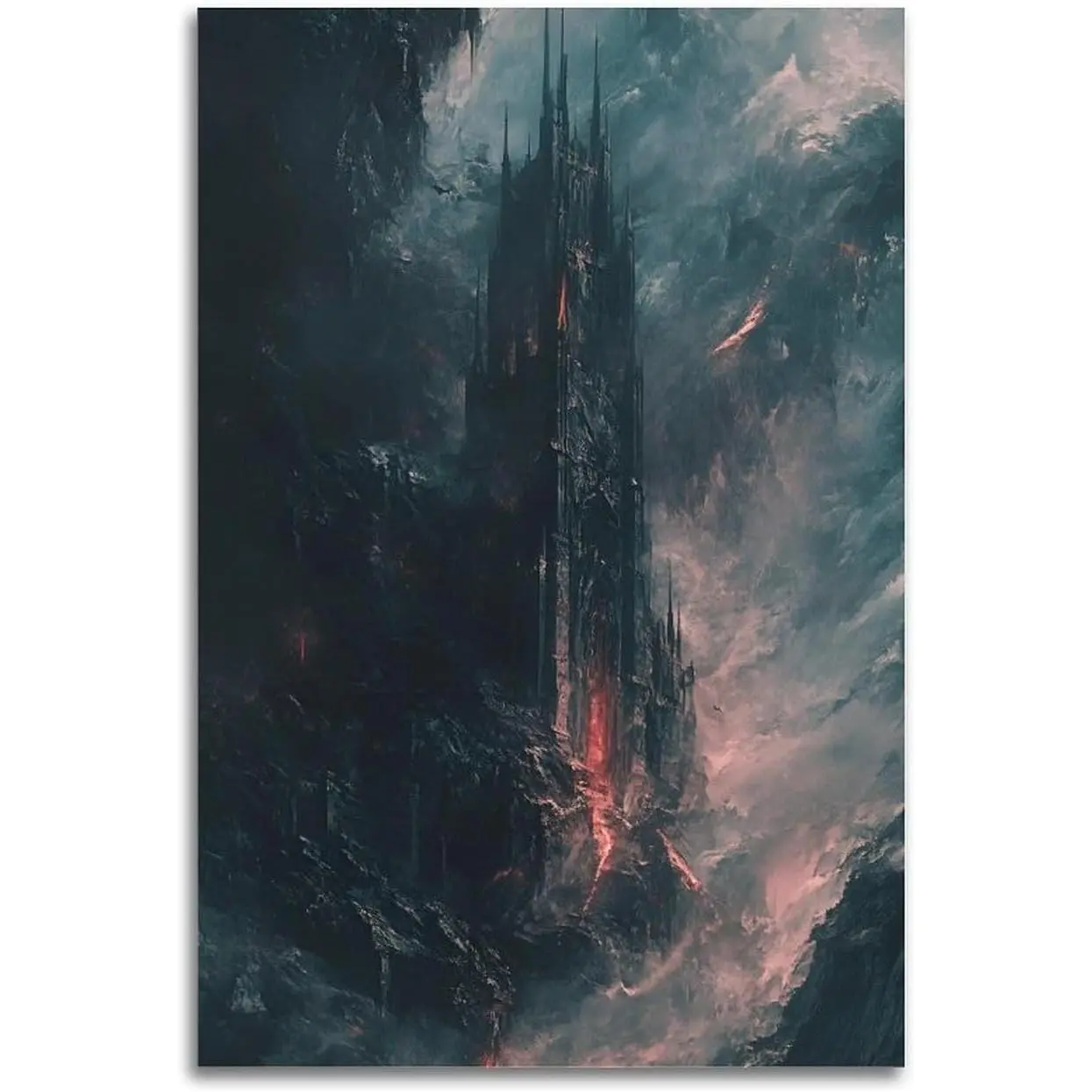 Dracula's Castle Vampire Dark Canvas Wall Art Print, Gothic Home Decoration, Ideal for Bedroom, Study, Gothic Themed Room Interior Decor Supplies
