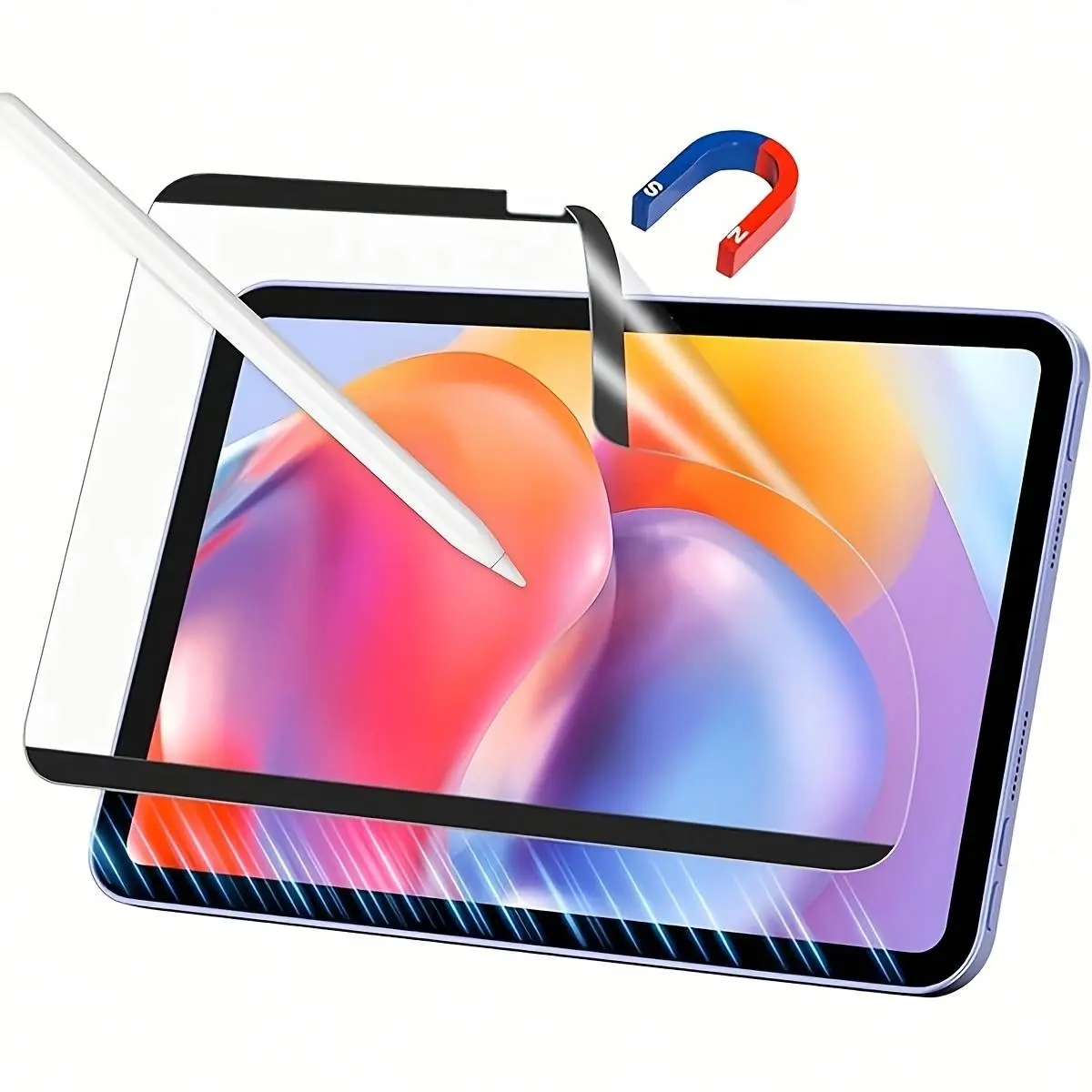 Magnetic Removable Ipad Paper Film: Fits Ipad 11Th/10Th/9Th-6Th Generations, Mini Full Series (7.9/8.3/9.7/10.2/10.9/11 Inches), Compatible with 2020-2024 Models Pro/Air/Mini. Matte PET Material, Bubble-Free Reusable