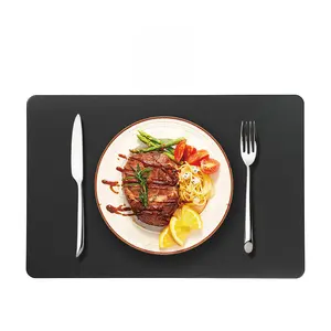 4-PCS Faux Leather Placemat Set, Waterproof & Oilproof Rectangular Mats for Dining