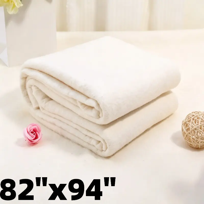 Pure cotton overlock cotton filling, natural cotton overlock cotton filling, used for making quilts, 82x94 inches lightweight pure natural all-season overlock cotton filling, suitable for hand quilting, sewing and DIY making