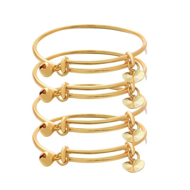 Ethiopian /Arab/African Lucky Bell Baby Kids Children Gold Color Birthday Bangle Bracelet Jewelry Gift