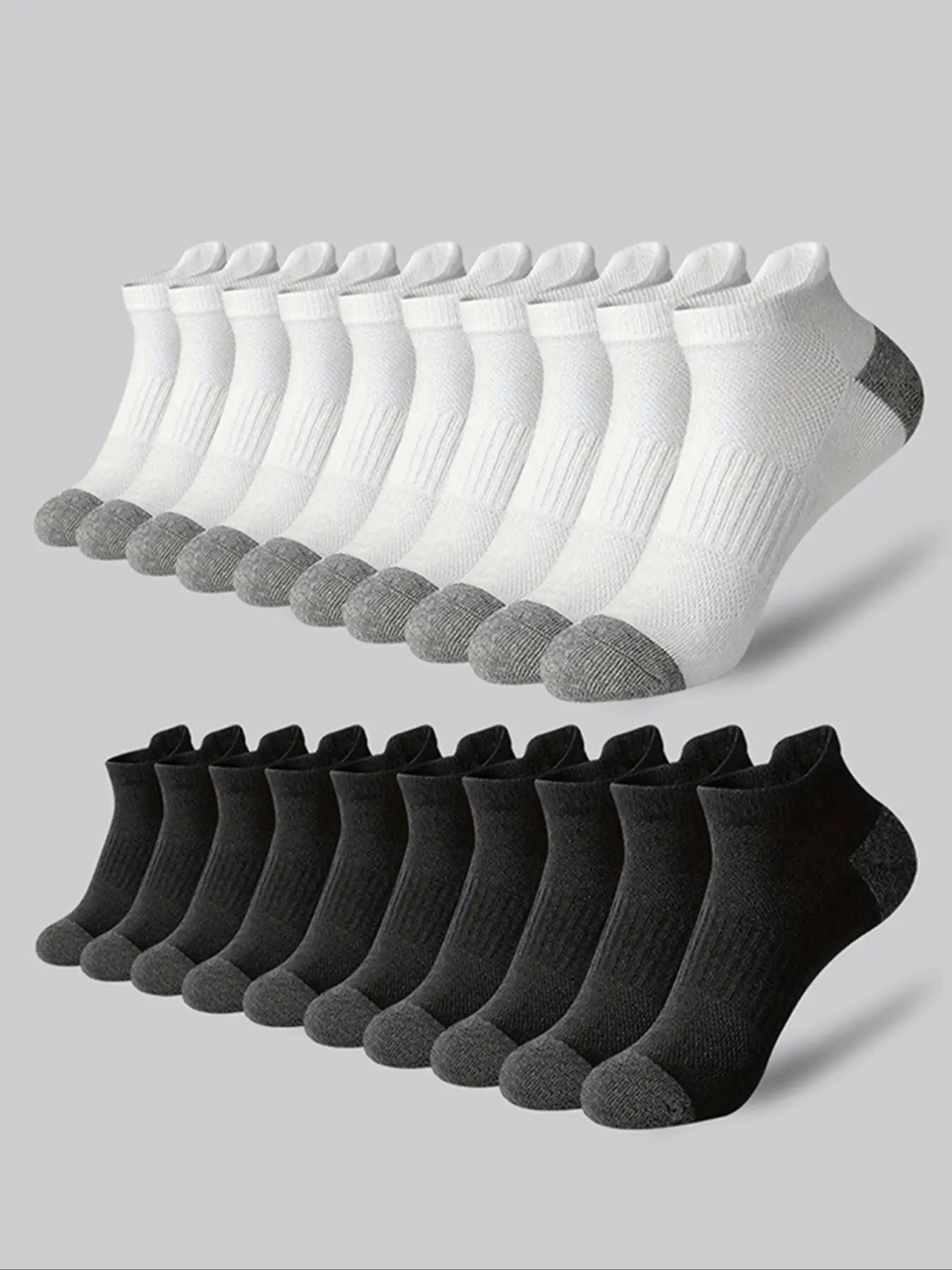 Men's Socks 5 Pairs/10 Pairs, Low Top Short Cuff, Breathable Athletic Sports Socks, Training Low Socks, Sweatproof Odor-Resistant, Comfortable Soft, Tennis Basketball Running