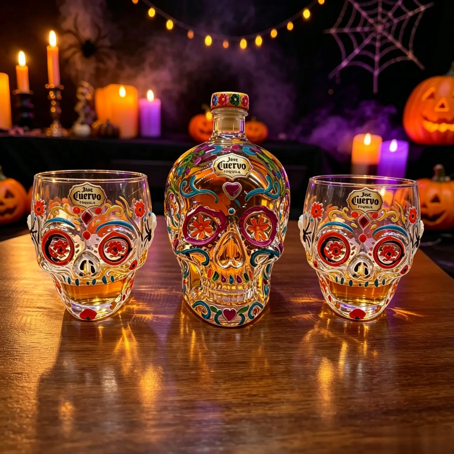 Hand Blown High Borosilicate Glass Skull Liquor Bottle & Tumbler, Drinkware, Food Grade Skull Wine Decanter, Halloween Party Decor, Whiskey Lover Gift