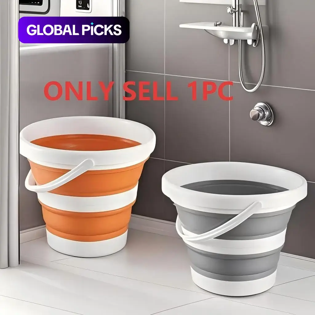 Foldable Bucket, Portable Space-Saving Design, Durable and Easy to Clean, Ideal for Car Wash, Fishing, Travel, Home Storage, Kitchen, Bathroom, Laundry, Bucket for Cleaning #GLOBAL PICKS
