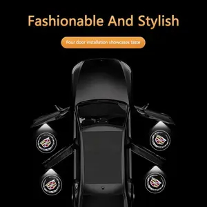 Car Wireless Door Welcome Light Projector Lamp, Decoration for Cadillac Escalade Cts Ct5 Xt5 Xts Bls Sls Sts Ats Srx Deville Tiburon