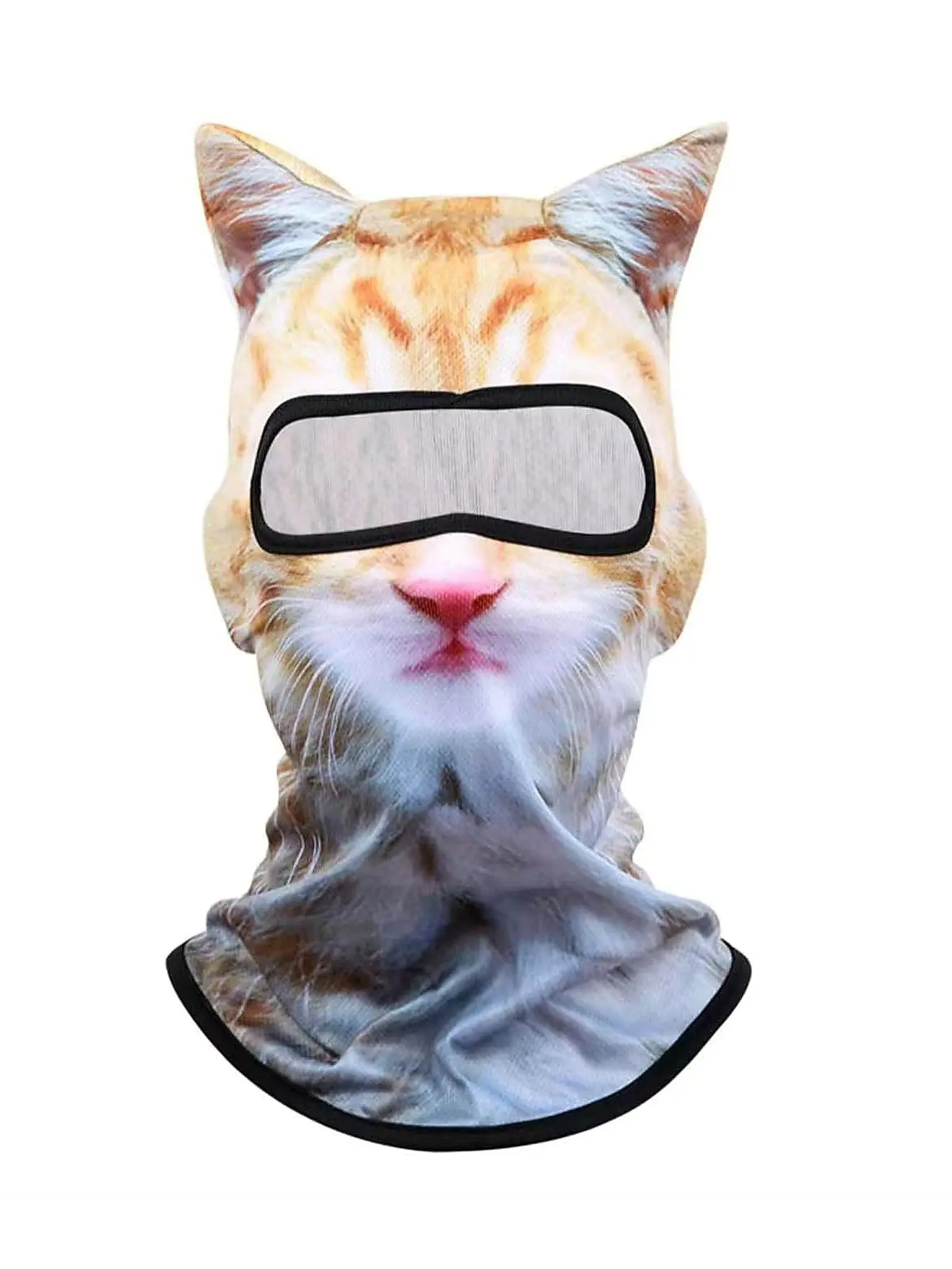 3D cat skiing Balacolava Sheisty mask Therian Mask Animal Head Mask with many ears, used for music festival carnival skiing Halloween party outdoor activities
