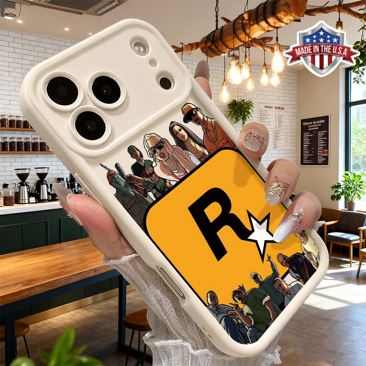 Cool Rockstar Style Phone Case for iPhone 17 16 15 14 Pro Max 13 12 11 XR XS Plus Shockproof Anti Scratch Protective Slim TPU Cover