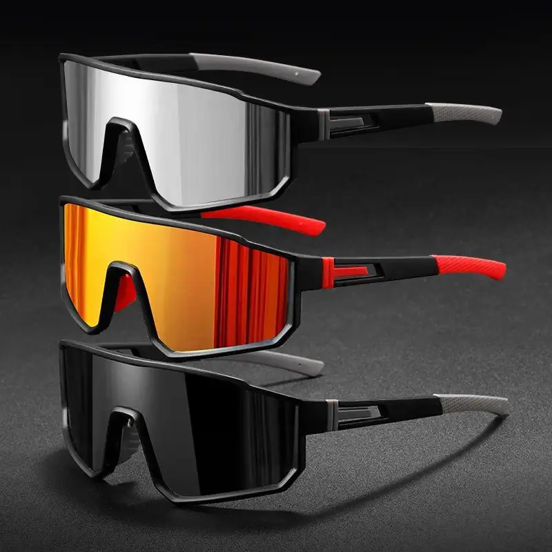 Unisex Retro Sport Sunglasses 3-Pieces, Full Rim PC Frames, Impact-Resistant UV400 Lenses, for Outdoor Cycling & Running, Fashion Eyewear Accessories