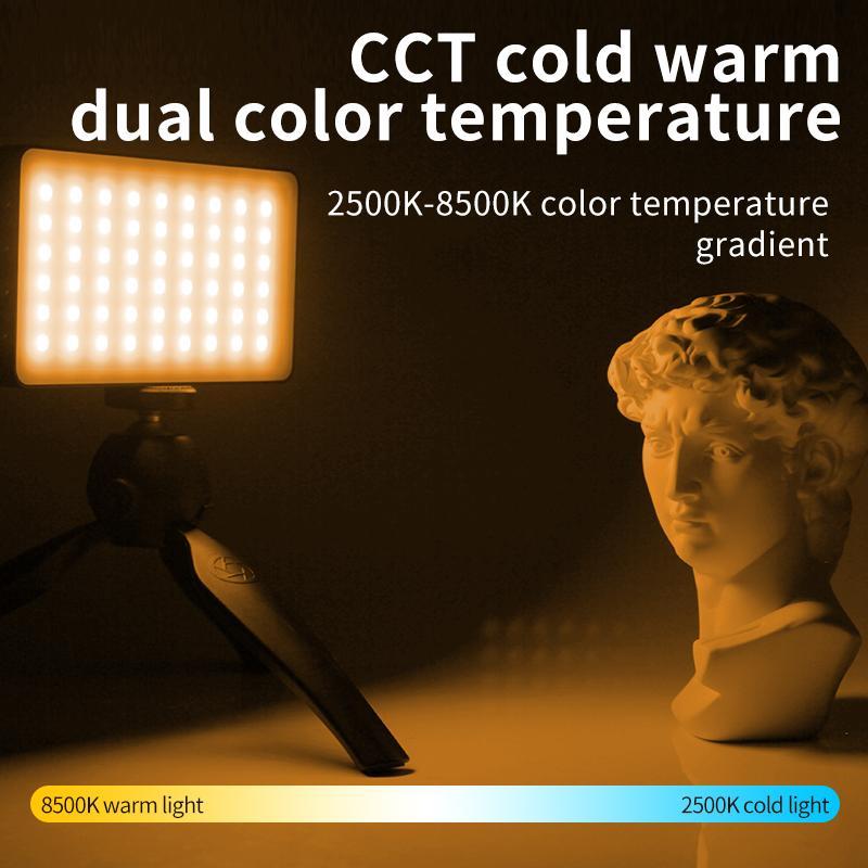 Metallic LED Selfie Light, Portable RGB Video Light, Camera Fill Light, Rechargeable Dimmable Clip-On Panel Lamp for iPhone and Smartphones, Selfie Accessory