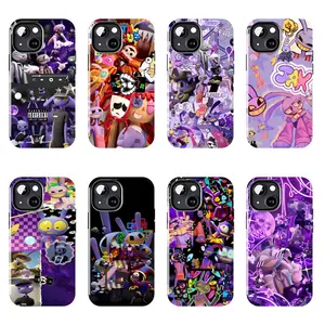 8 Styles TADC Jax Rabbit Multi Panel Purple Glow Collage Art Phone Case, Slim Drop Resistant Protective Cover, Cartoon Animation Lover Gift Case for iPhone Series