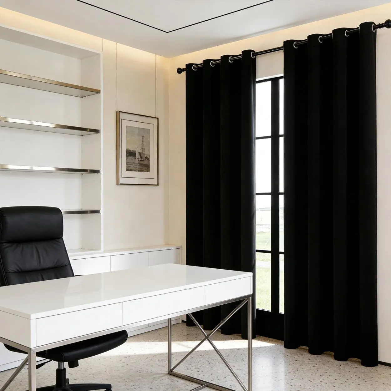 Polyester Blackout Curtains with Grommets - Thermal Insulated, Room Darkening, Noise Reducing, Wrinkle-Free Drapes for Bedroom & Living Room Windows, Light Blocking