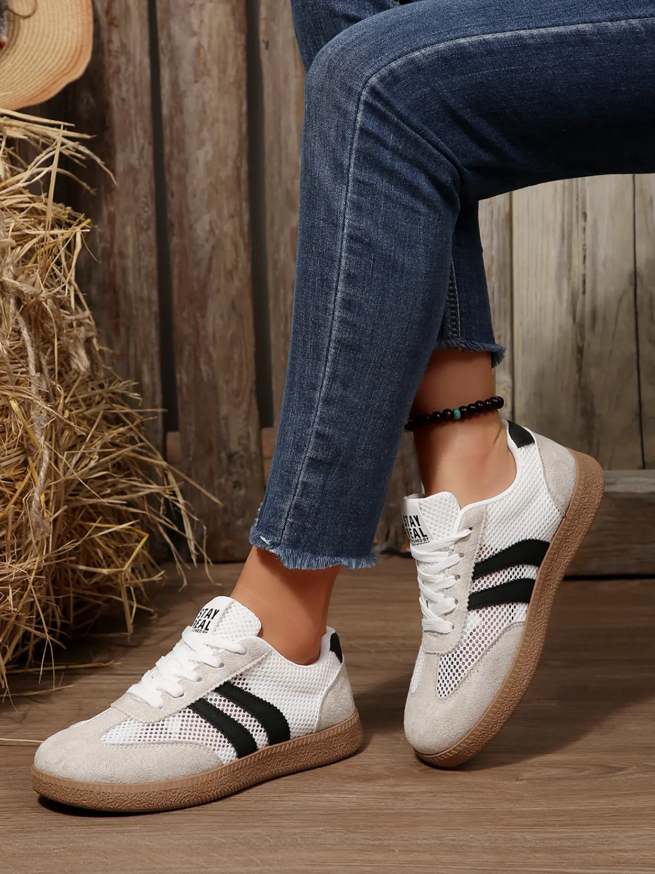 New Summer Women's Flat Sneaker Trainer Shoes, Casual Comfortable Breathable Walking Shoes, All-Season Mesh Footwear for Spring and Fall