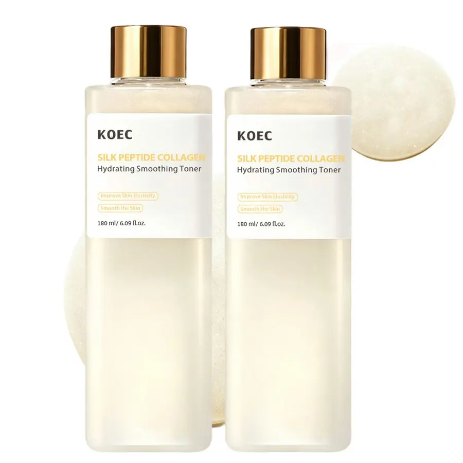 Silk Peptide Collagen Hydrating Smoothing Toner, Plumping Facial Toner to Minimize Fine Lines, Support Firm Radiant Skin, Korean Glass Skin Skincare