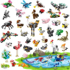 40 Packs Party Favors for Kids – 999+ PCS Animal Building Blocks, 4 Themes: Ocean Birds Insects Farm – DIY Toys for Boys Girls Ages 6-12, Goodie Bag Stuffers, Classroom Prizes, Easter Basket Stuffersfidget toys