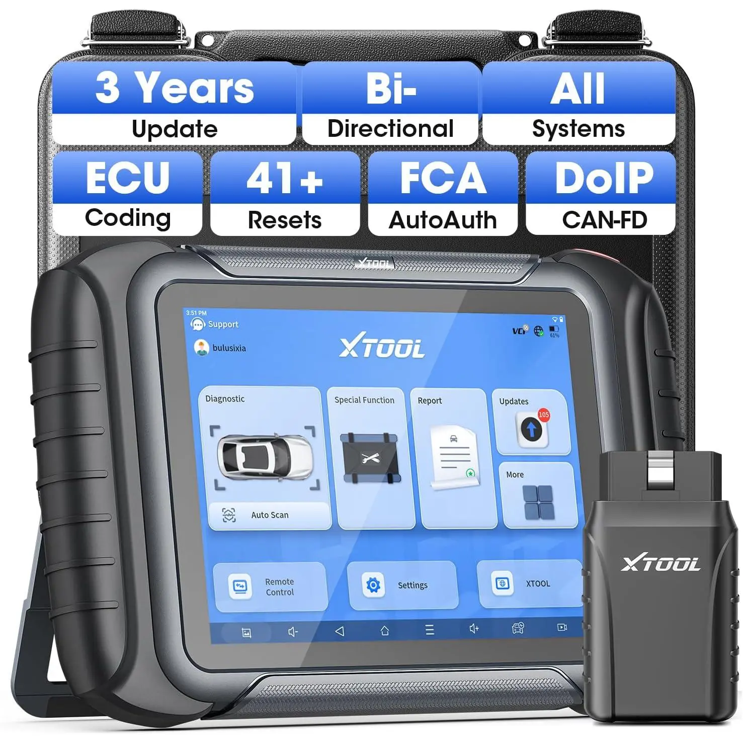 XTOOL D8BT V3.0 OBD2 Scanner, Bidirectional Scan Tool, ECU Coding