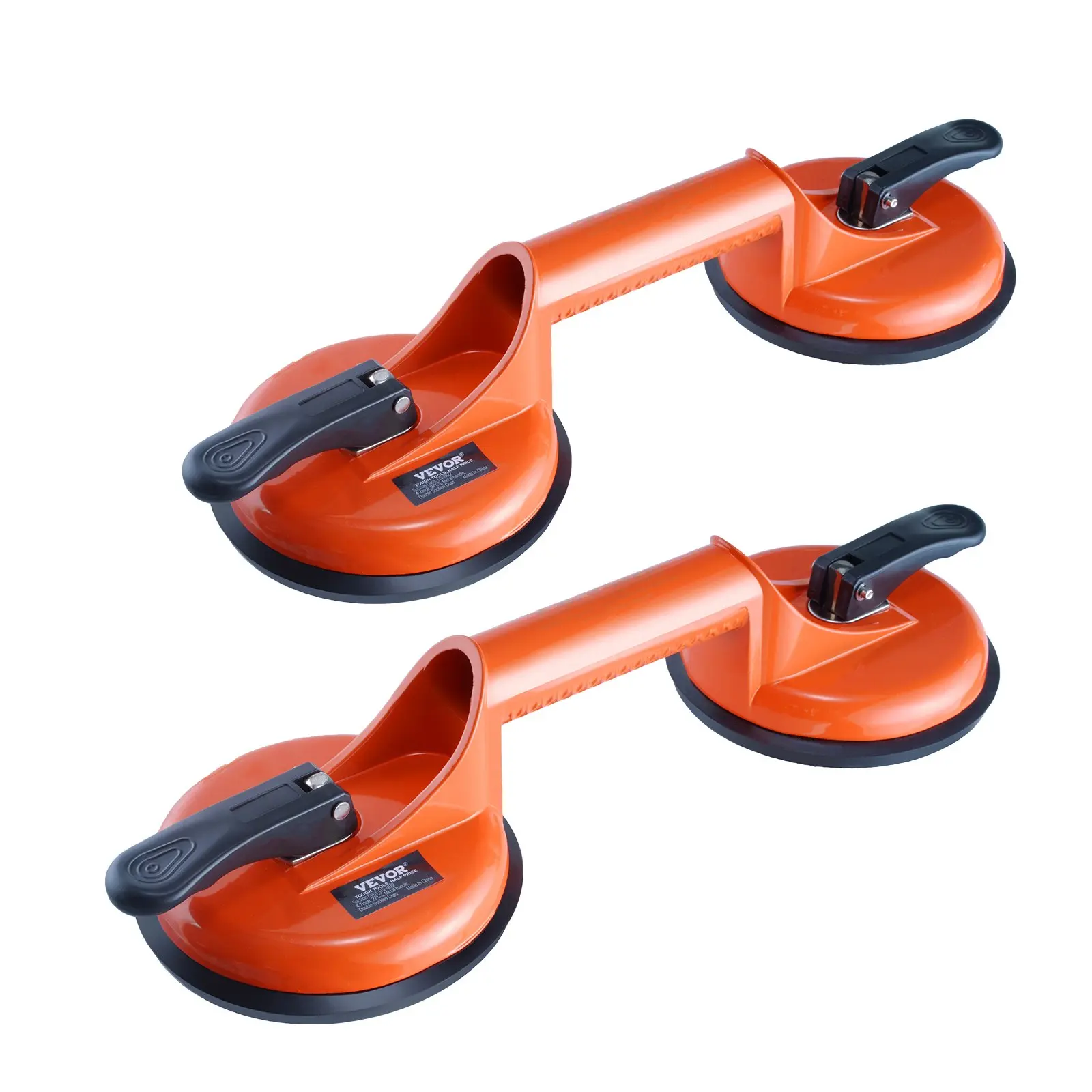 Glass Suction Cup, 4.7" 2 Pack 330 lbs Load Capacity, Vacuum Suction Cup with Aluminum Handle, Heavy Duty Industrial Suction Cup Lifter Tool for Glass, Granite, Tile, Metal, Wood Panel Lifting