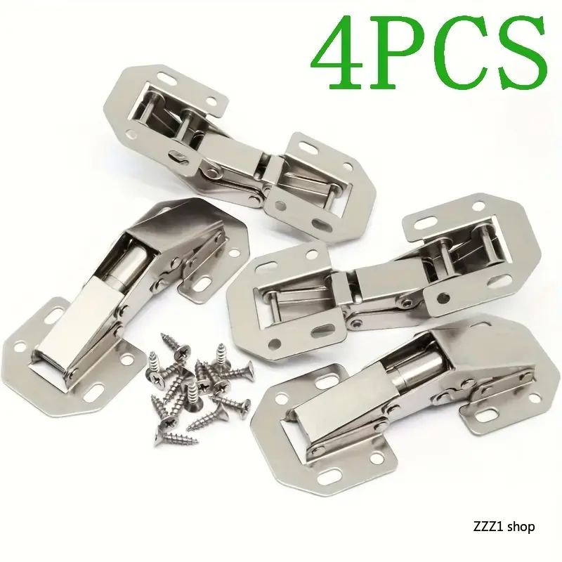 36 Pack Concealed Cabinet Hinges - 3 Inch No-Drill Hidden Folding Hinge, Silent Soft-Close Design with Mounting Screws Included, Ideal for Kitchen, Bathroom Vanity & Wardrobe - Durable Zinc Alloy