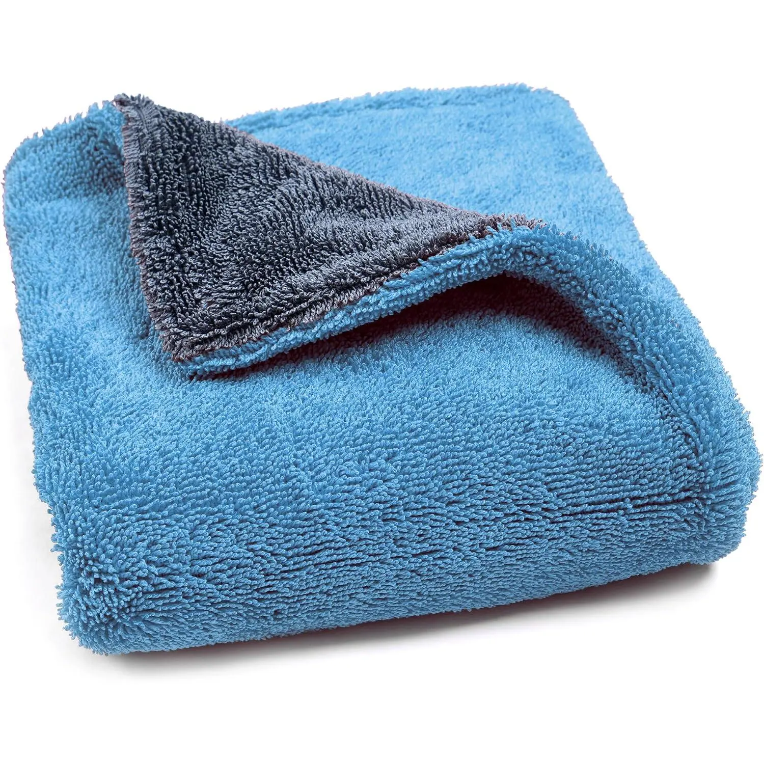 1000GSM  Drying Towel, 18" x 24"  Sided Microfiber Towels for , Ultra Absorbent Lint & Scratch-Free, Edgeless Twisted-Loop,  Wash Towel, Blue&Grey