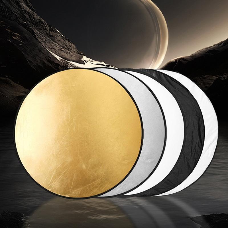 Photography Reflector, 30-110cm Sizes, Portable Mini Design, Outdoor Lighting, Photographic Fill Light, Includes Soft Board, 5-In-1 Functionality