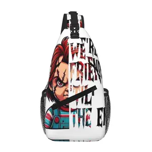 Chucky Chest Bag Large Capacity Lightweight Sling Bag for Everyday Use Outdoor Camping and Business Travel Cartoon Casual Merch Shoulder Backpack for Tablet Gift for Men Women and Kids