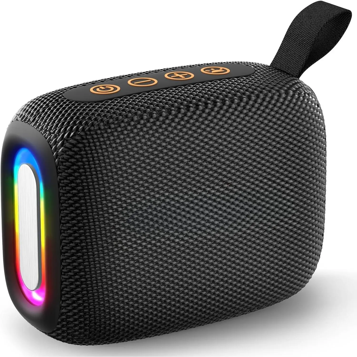 IPX5  Portable  Speaker, Compact  Outdoor Travel Speaker with Lights & Lanyard, 10H Playtime, BT 5.3  Connection, Mini Pocket Sound Box for Beach Camping Shower