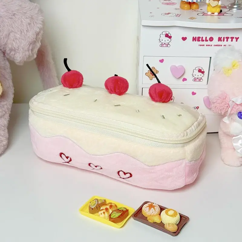 1Pc Pink Creative Pencil Bag, Exquisite Storage, Large Capacity Portable Storage Bag, School Stationery Bag, Classroom Supplies, Stationery Supplies