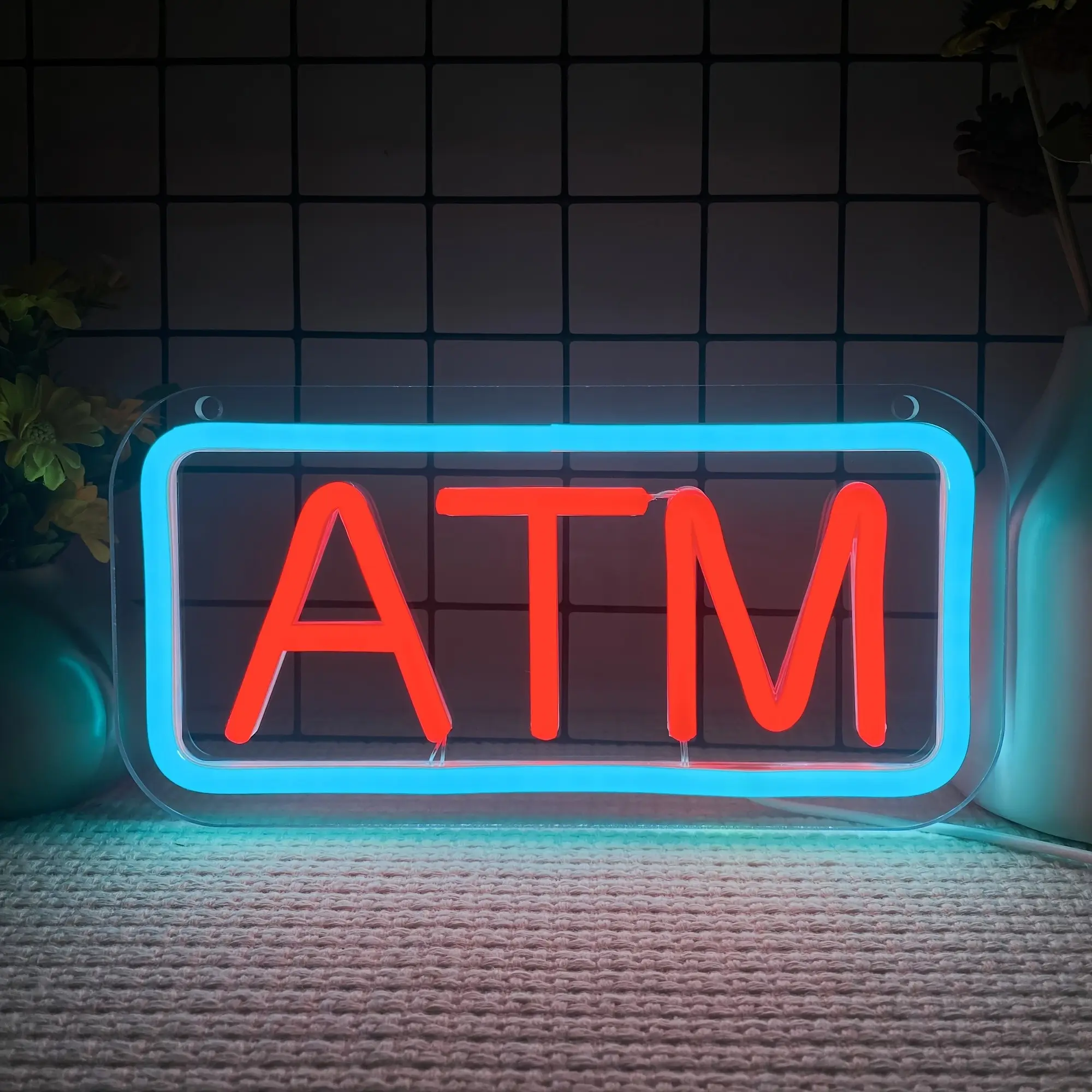 ATM LED Neon Sign, Super Bright Business Neon Signs for Bank Supermarket Convenience Store, Durable, Energy-saving, Easy To Install, Ideal for Shop Wall Window Decoration