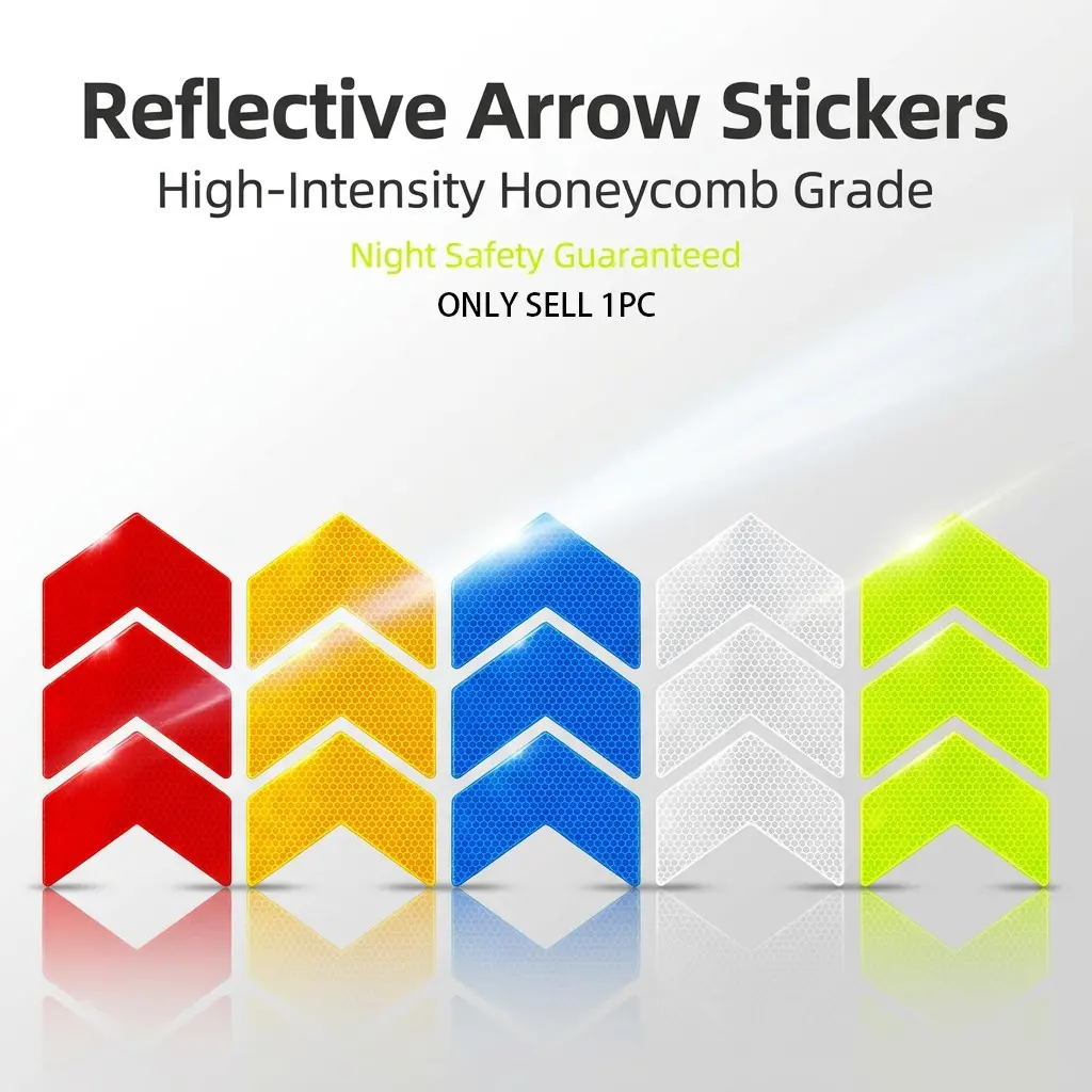 5 Piece Car Rear Reflective Stickers, Electric Bike Helmet Reflective Labels, Sunscreen Rainproof, Self-Adhesive, Night Driving Protection