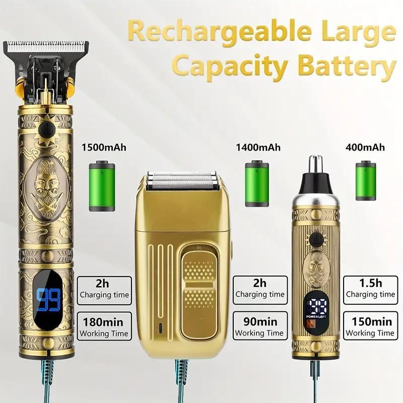 Electric Hair Clipper Set for Men's Gift, 1 Set Professional Barber Hair Clipper Machine, Beard Trimmer Shaver Kit