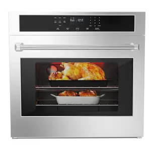 High-Capacity 30 Inch Built-In Electric Single Wall Oven – 4.8 Cu. Ft. – Convection Fan – Touch Control – Rotisserie – LED Display – Safety Lock – Built-in Kitchen Design – Stainless Steel