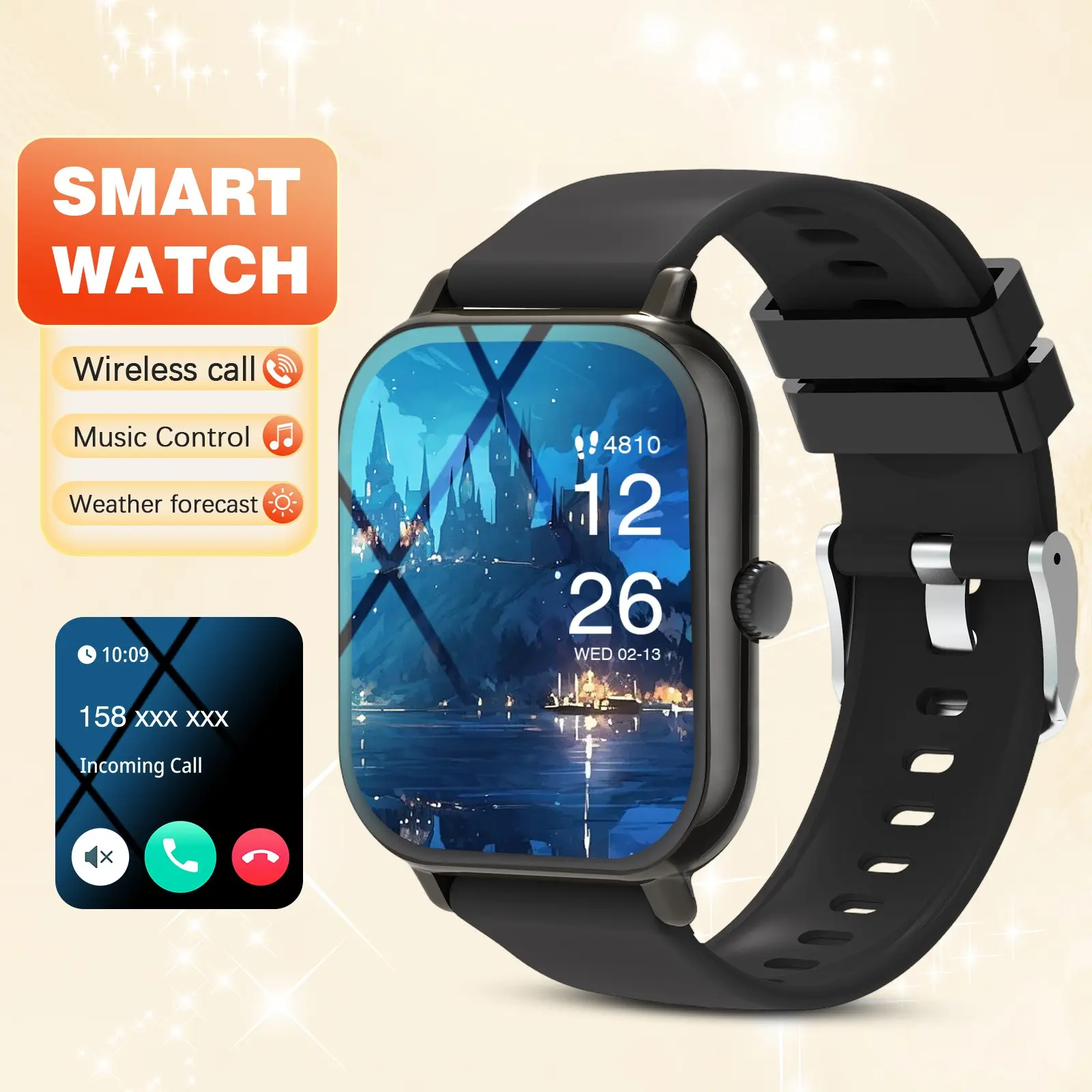 2026 New Upgrade Full Touchscreen Wearable Smartwatch, Unisex HD Display, Wireless Calling, Multi-Function Alerts, Alarm, Music, Fashionable Design, Electronic Watch