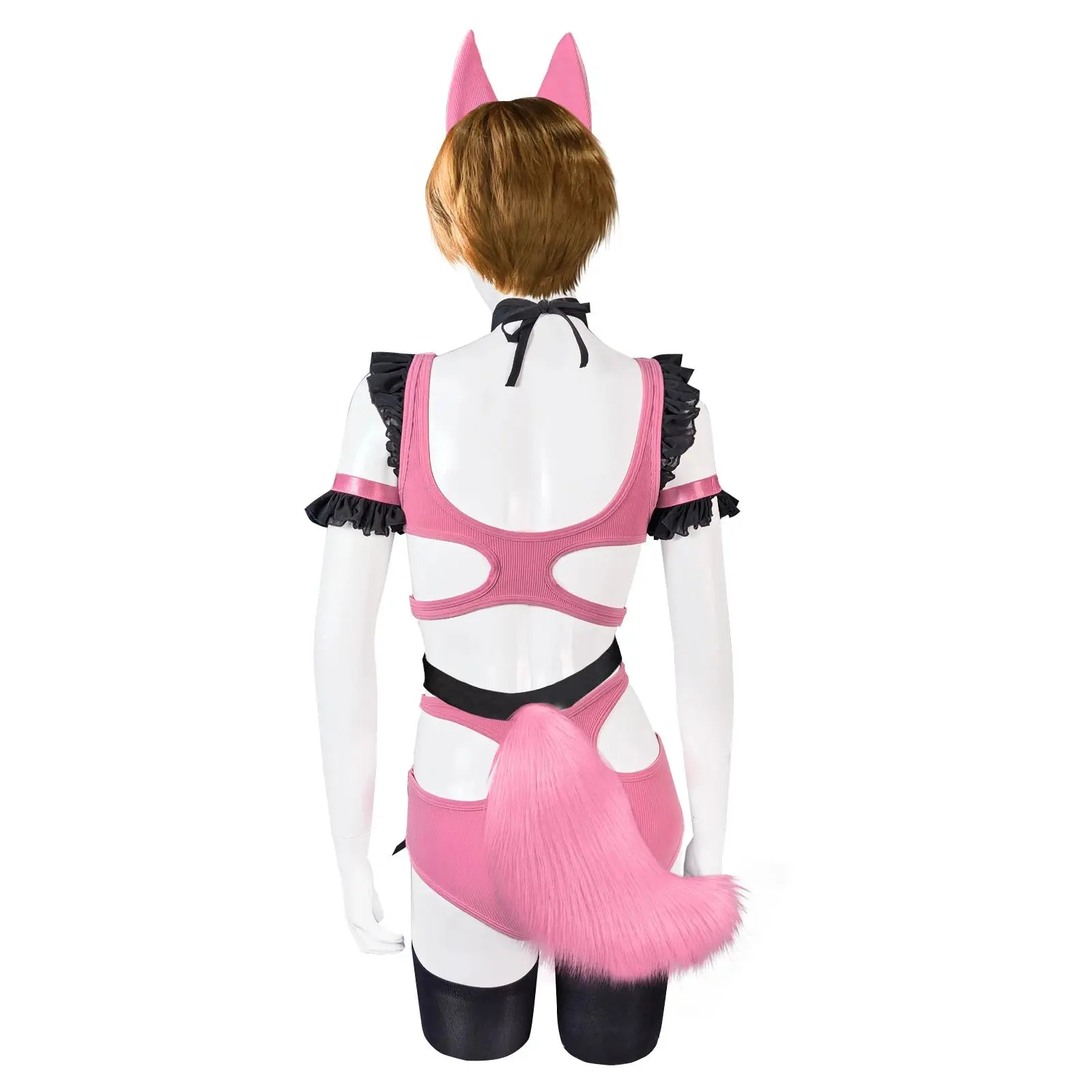 Cosplay Costume — Pink Panther Jumpsuit (7-Piece Set) | Bodysuit | Anime/2D Style | Halloween Party | Men's Cosplay Attire