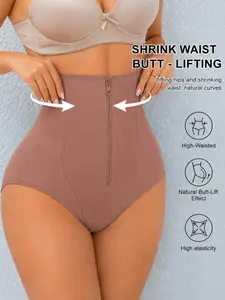 1 Count Women's High Waist Shapewear Shorts, Fajas, Comfortable Elegant Body Sculpting Briefs, Tummy Control Butt Lifting Shaping Panties, Body Shaper Panty, High Compressing Colombian Shapewear Bottoms, Waist Trainer, Perfect For Daily Wear & Office Use