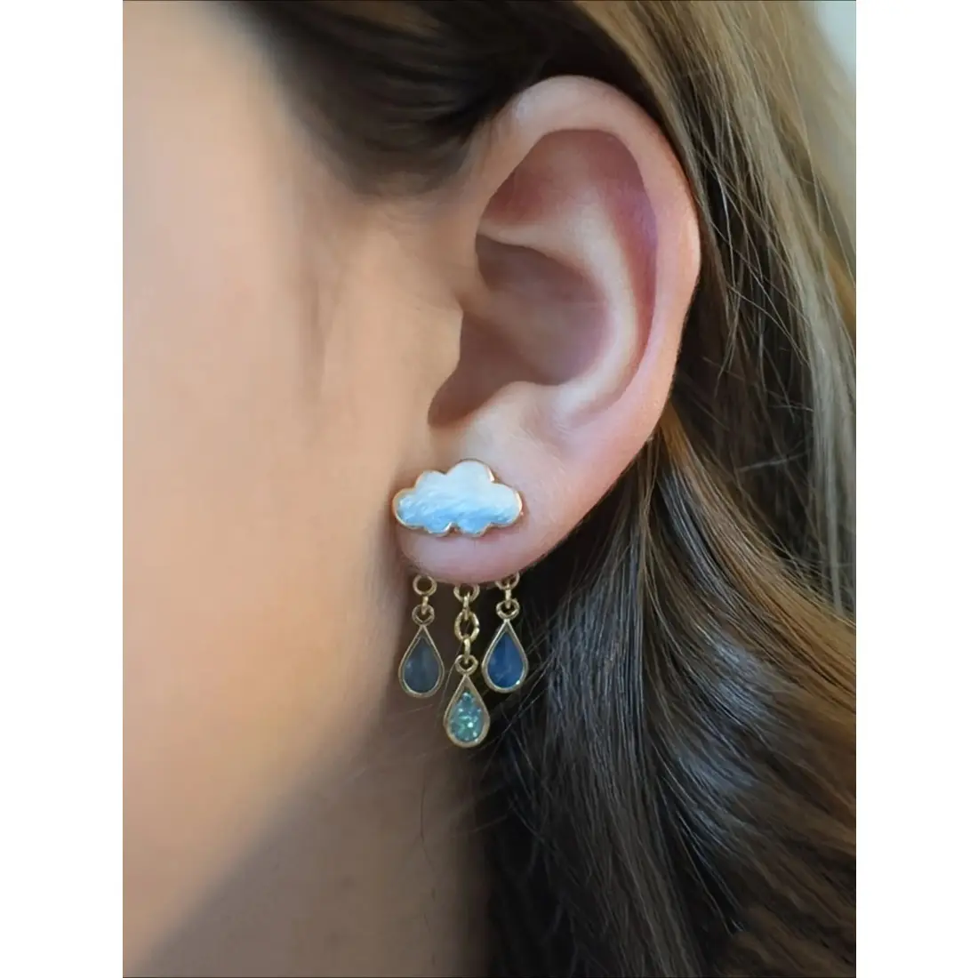 1 Pair of Exquisite Cloud-Glitter-Raindrop Dangle Earrings - Ideal for Parties-Casual Gatherings - Thoughtful Birthday Gift for Teens - Fashion Jewelry Accessory